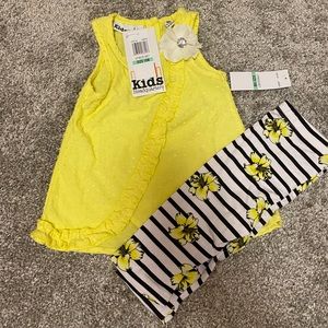 18 month yellow flower 2 piece outfit